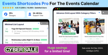 Events Shortcodes & Block Pro For The Events Calendar