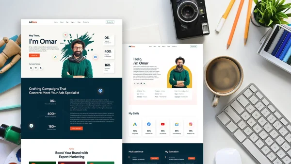 AdGuru – Digital Marketer & Freelancer Portfolio Elementor Template Kit