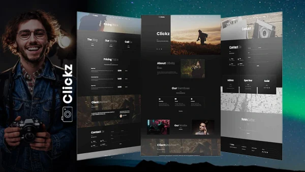 Clickz – Modern Photography Elementor Template Kit