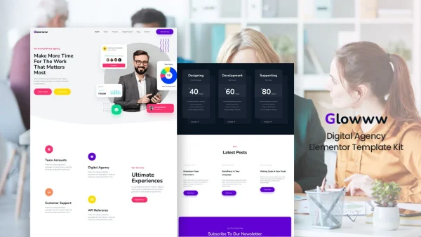 Glowww – Creative Business & Agency Elementor Template Kit