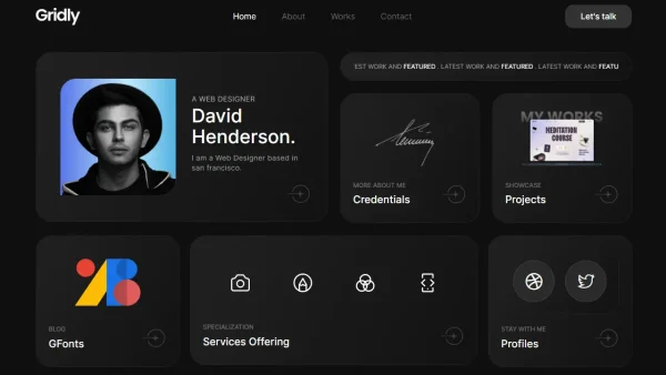 Gridly – Creative Personal Portfolio Elementor Template Kit