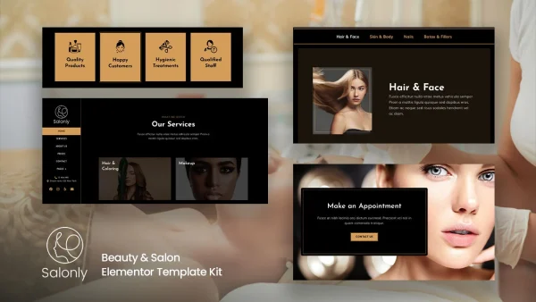 Salonly – Beauty & Salon Elementor Template Kit