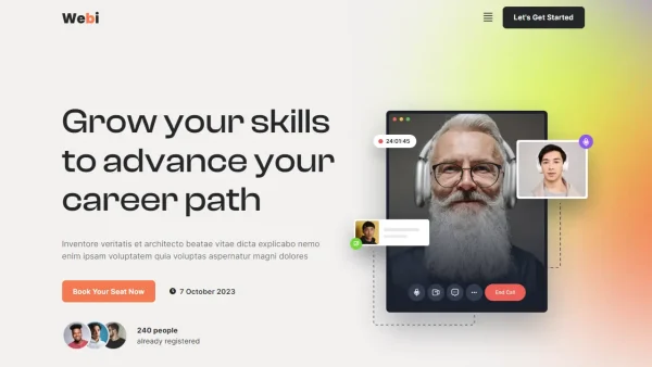 Webi – Webinar Landing Page Template